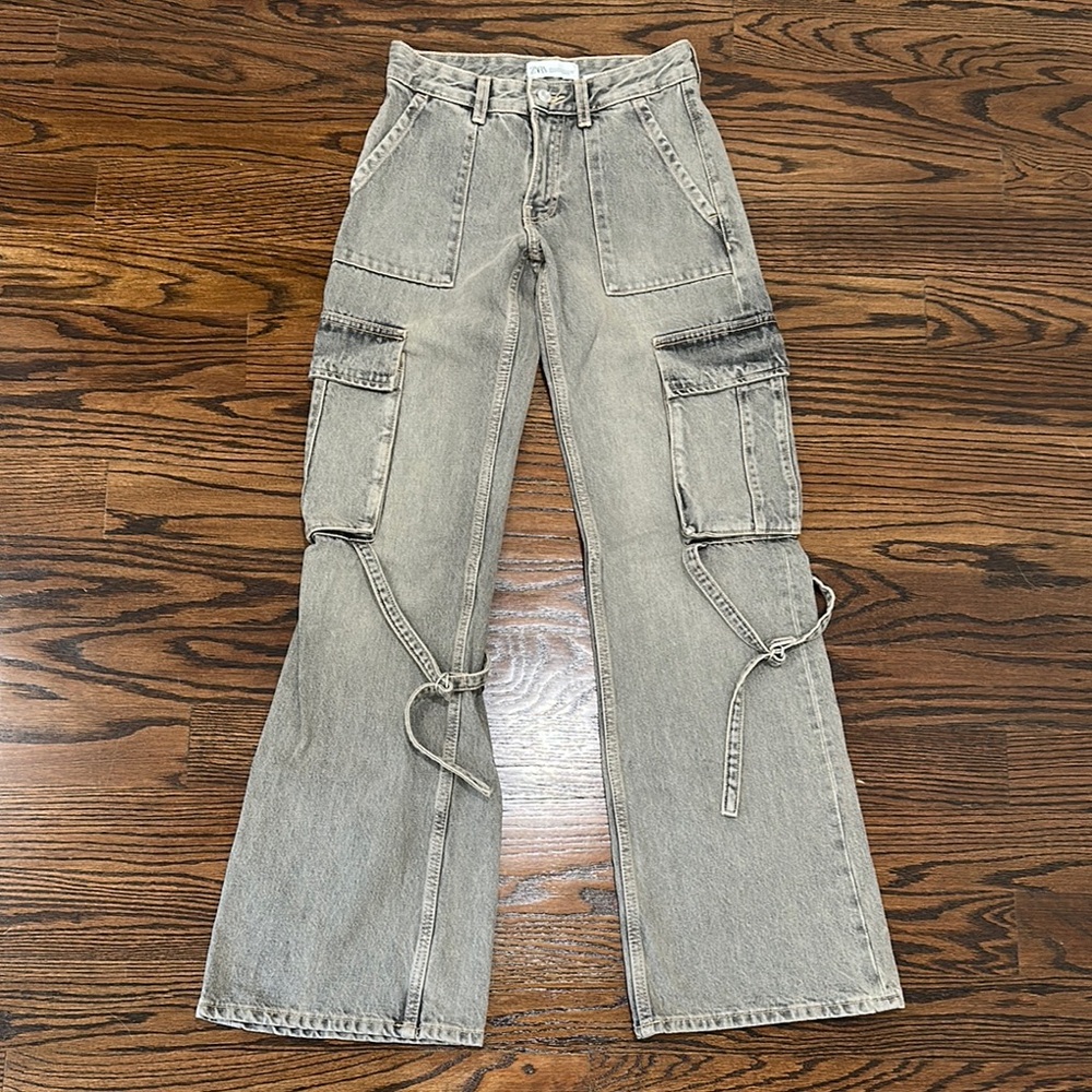 Zara Cargo Wide Leg Jeans